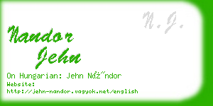 nandor jehn business card